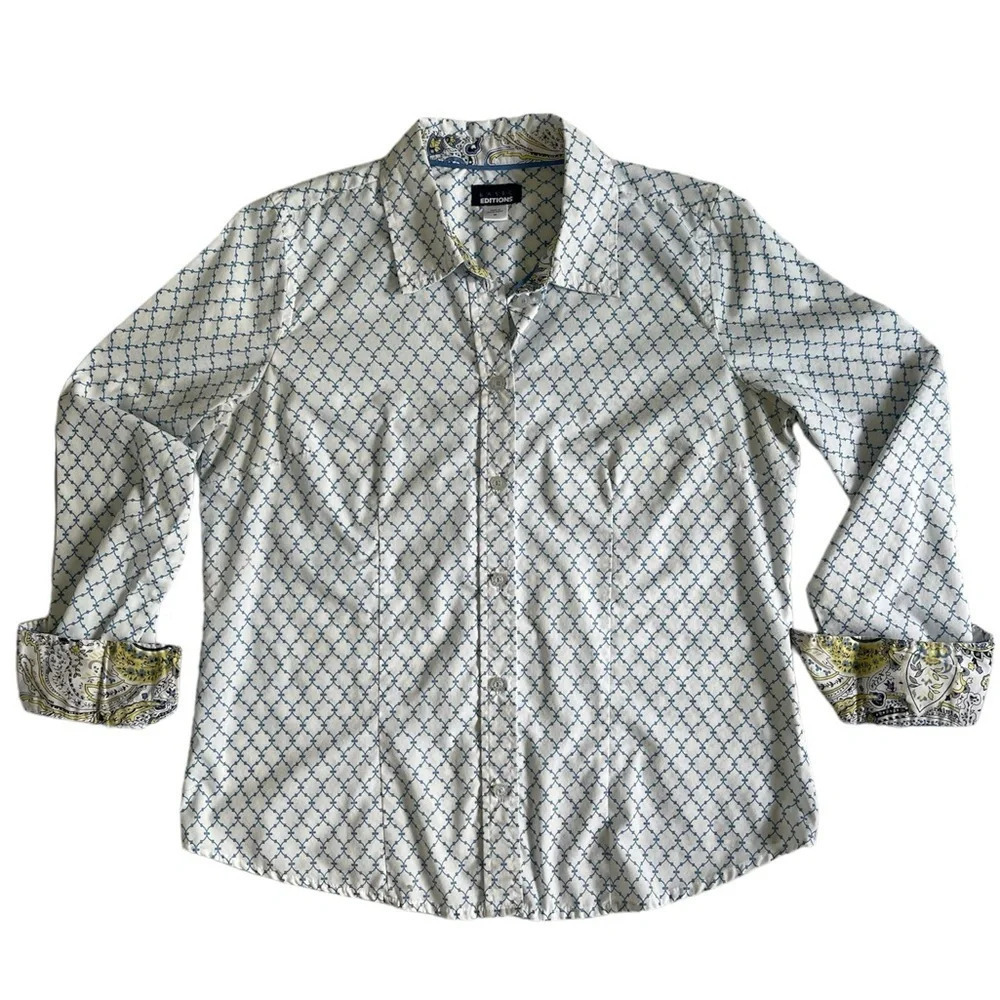 Basic Editions Button Down Long Sleeve Shirt Size M